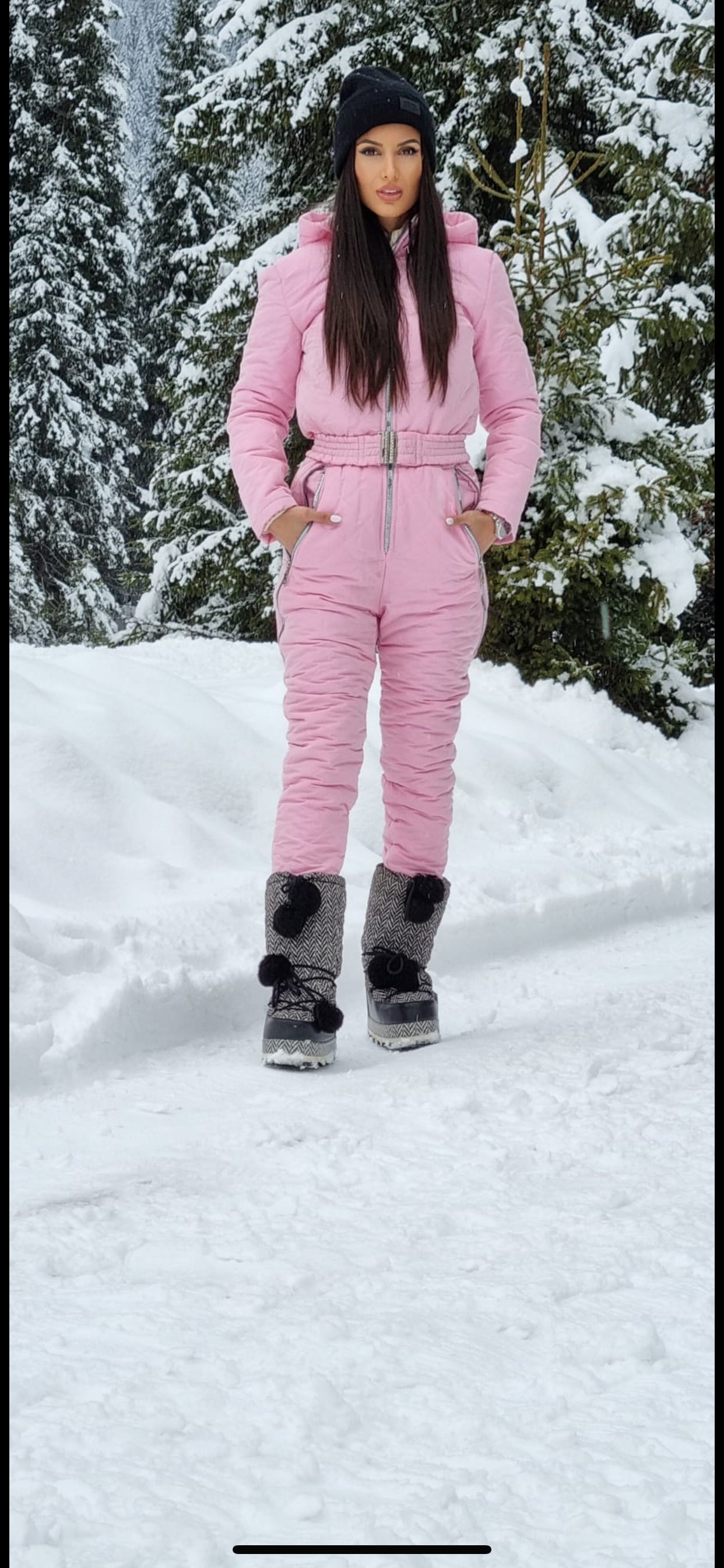 Salopeta de ski roz deschis