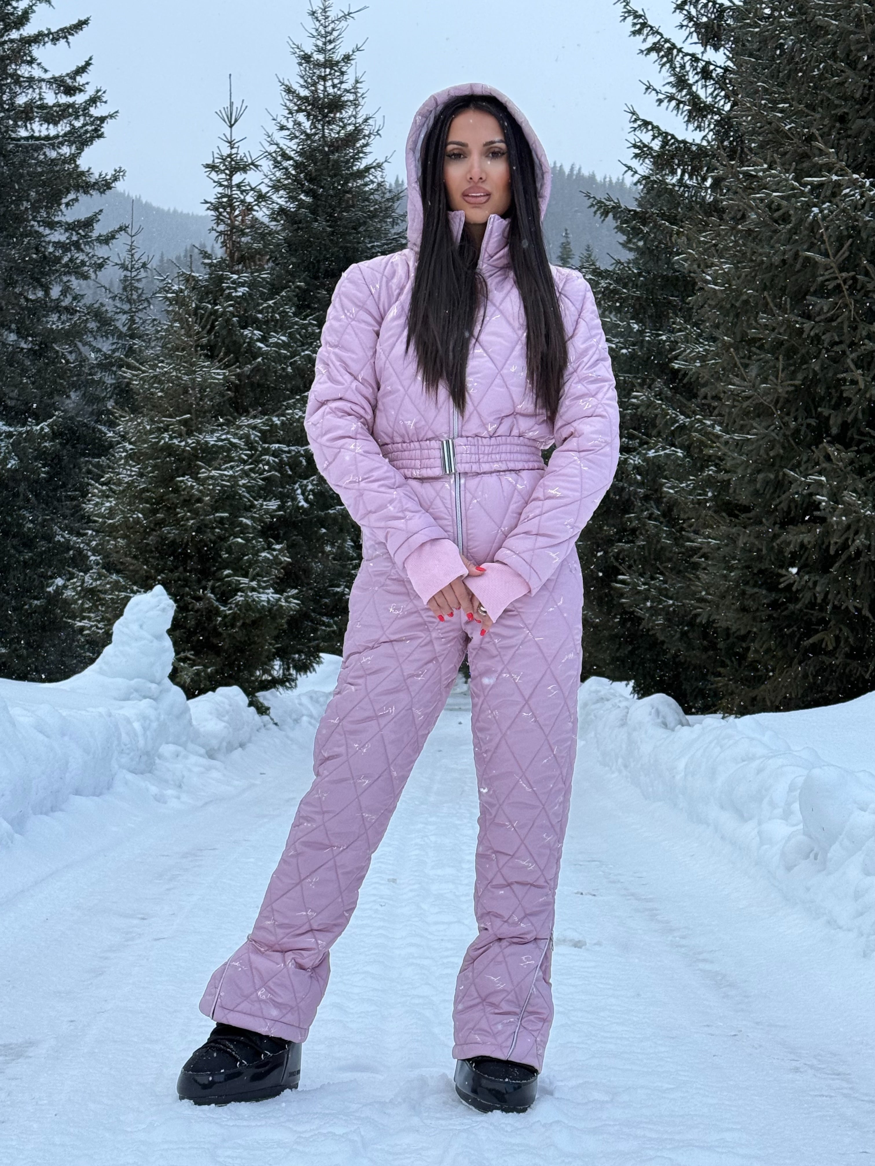 Salopeta de ski Baby Pink