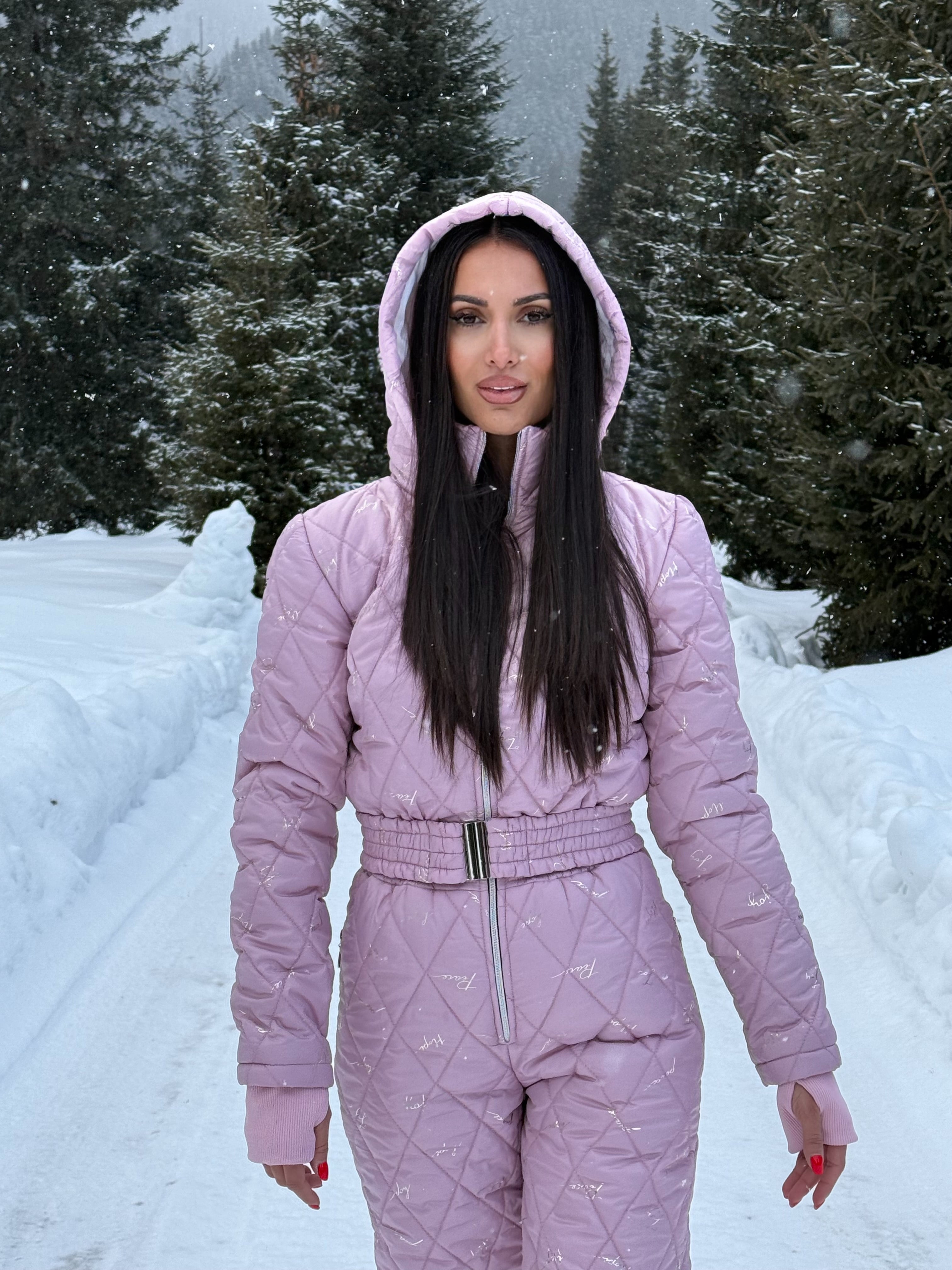 Salopeta de ski Baby Pink