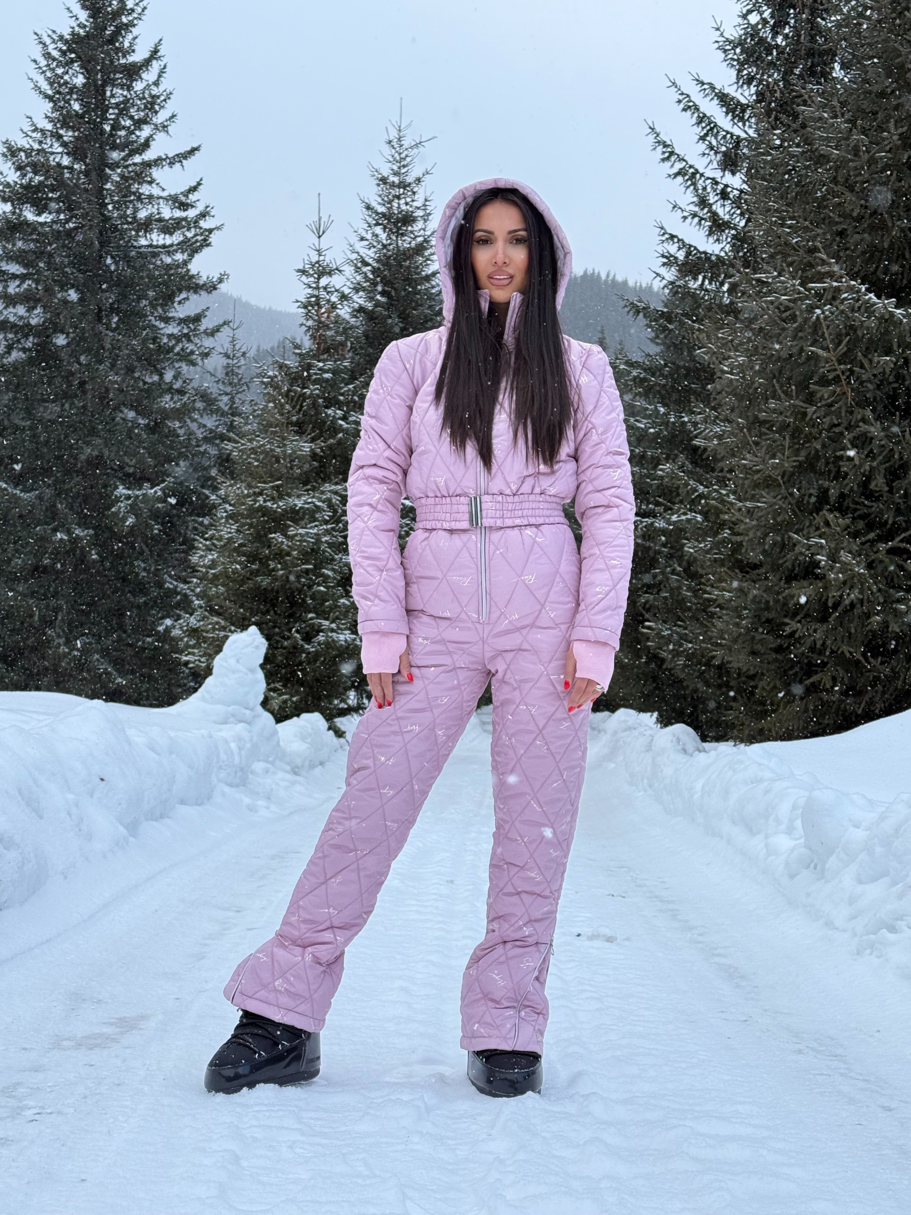 Salopeta de ski Baby Pink