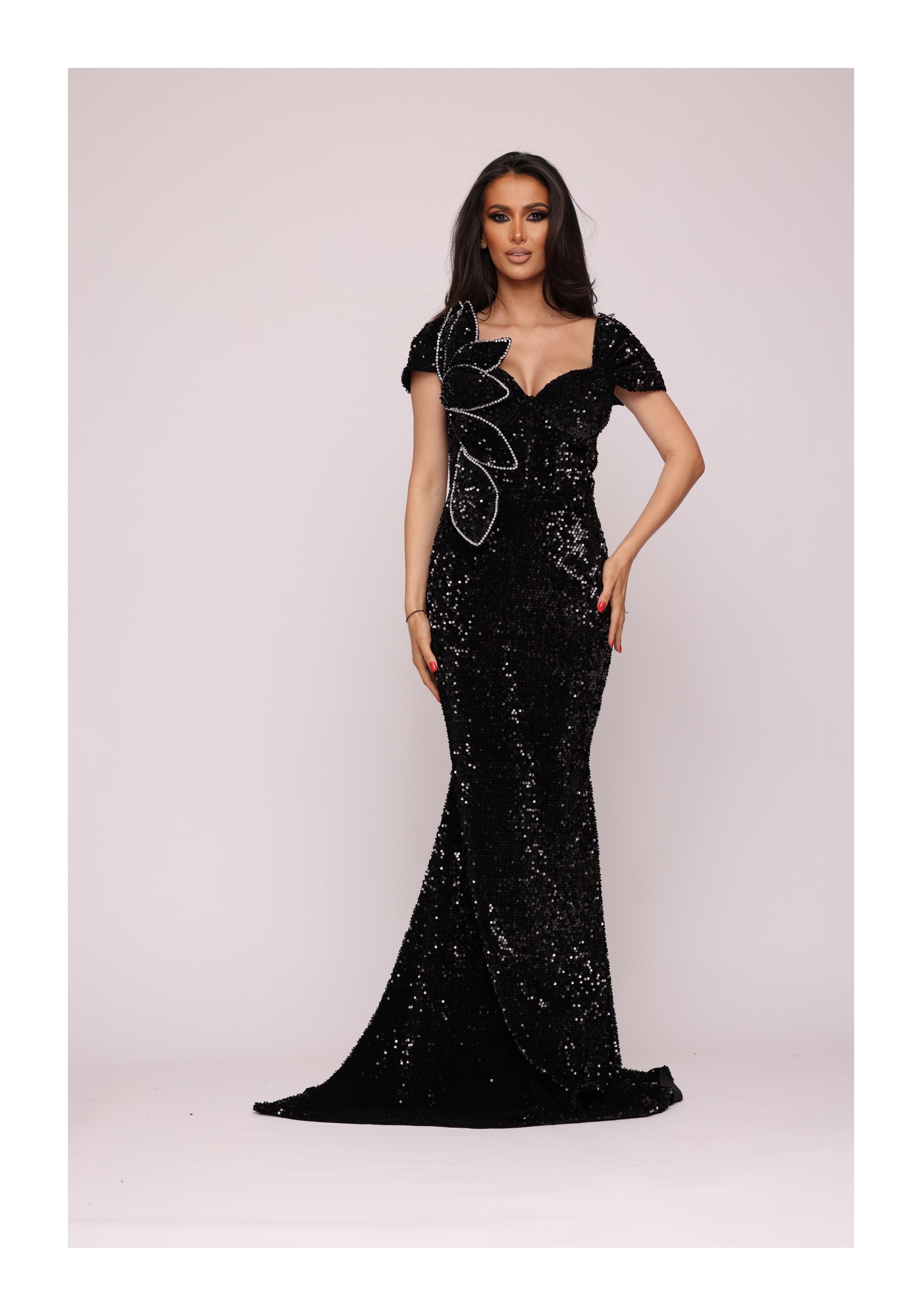 Petal Black Dress