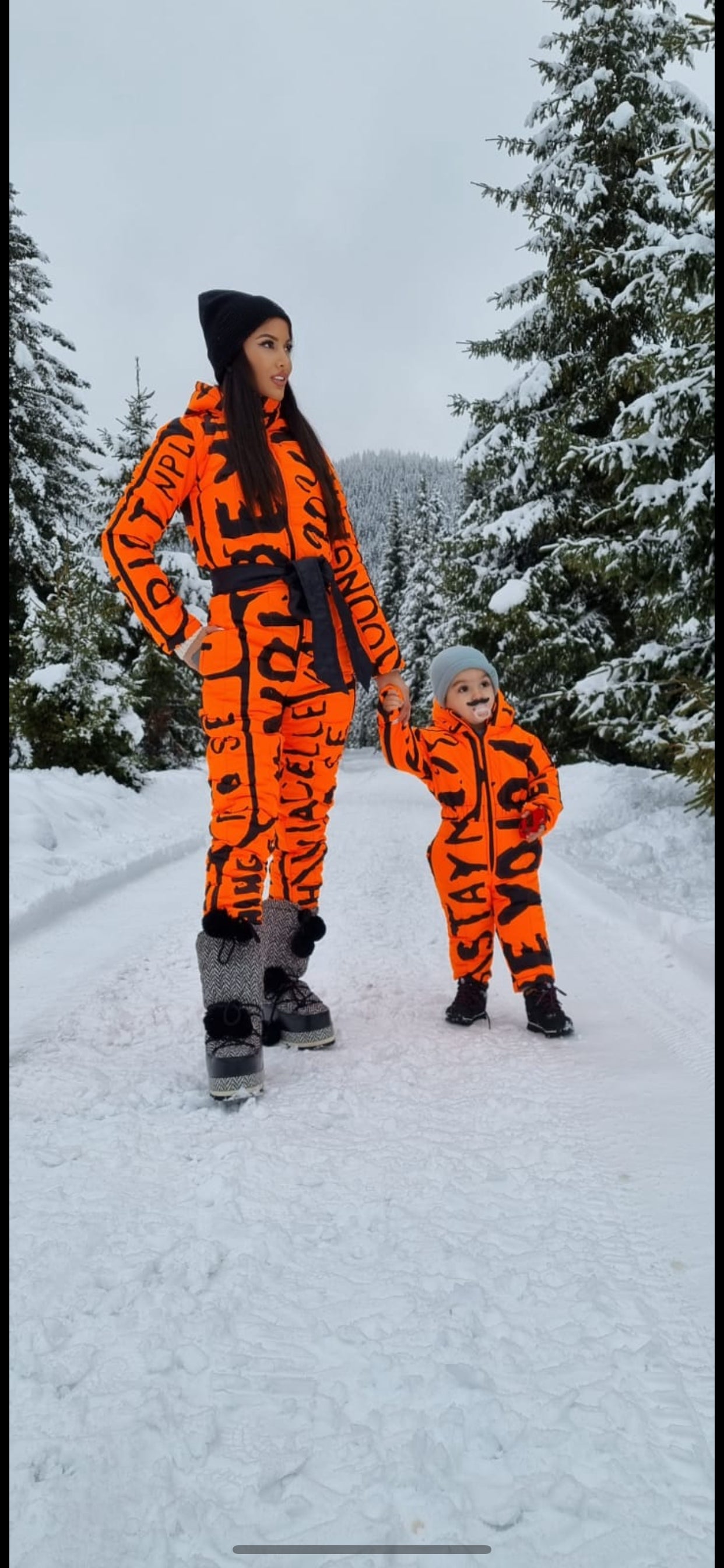 Salopeta De ski Orange Letter