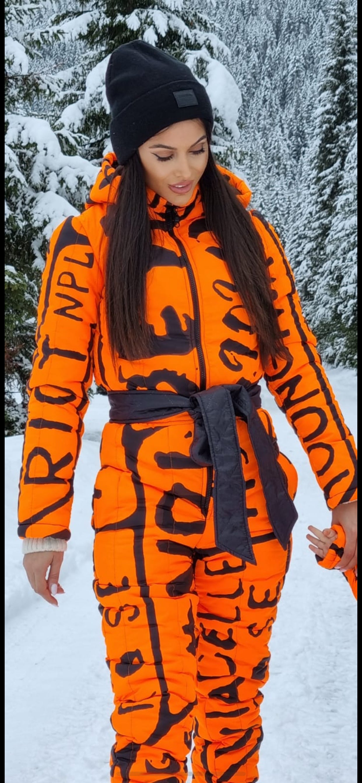 Salopeta De ski Orange Letter