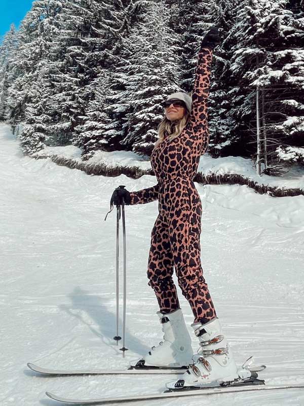 salopeta dama ski animal print